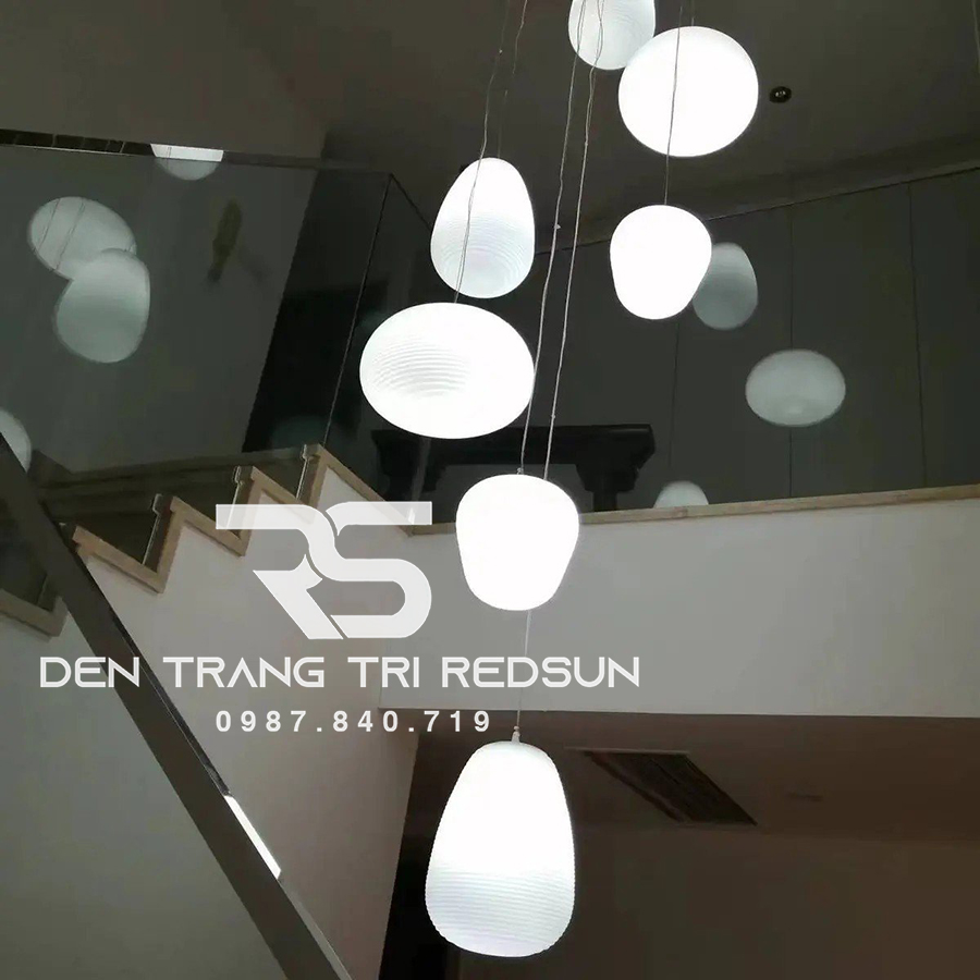 Đèn Thả Trần Hiện Đại Chất Liệu Thuỷ Tinh Nhăn Phong Cách Bắc Âu CDT-T044 Dáng B