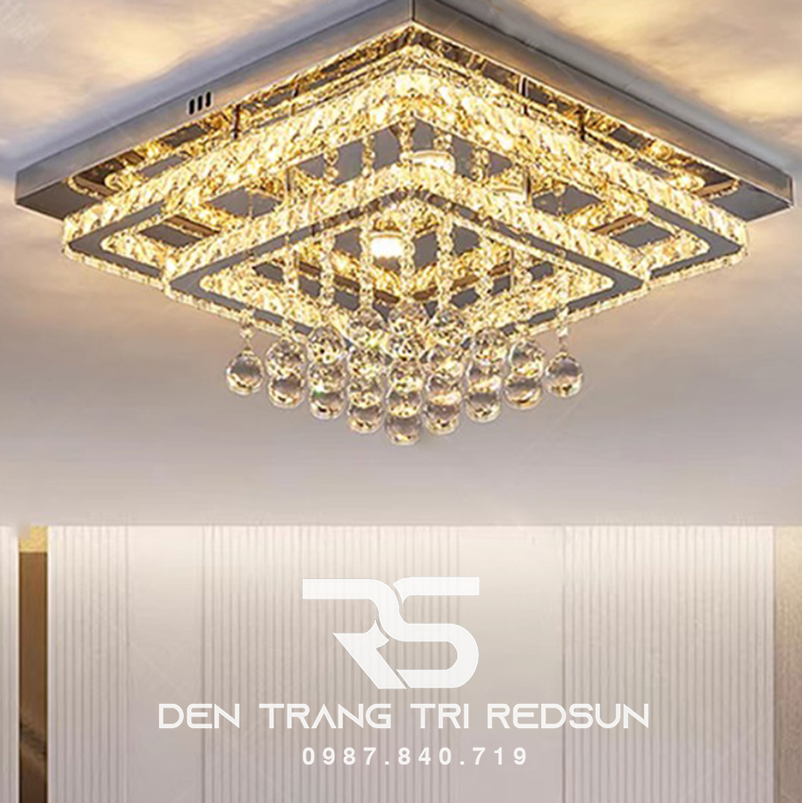 Đèn Mâm Pha Lê Ốp Trần Phòng Khách Hiện Đại M9206