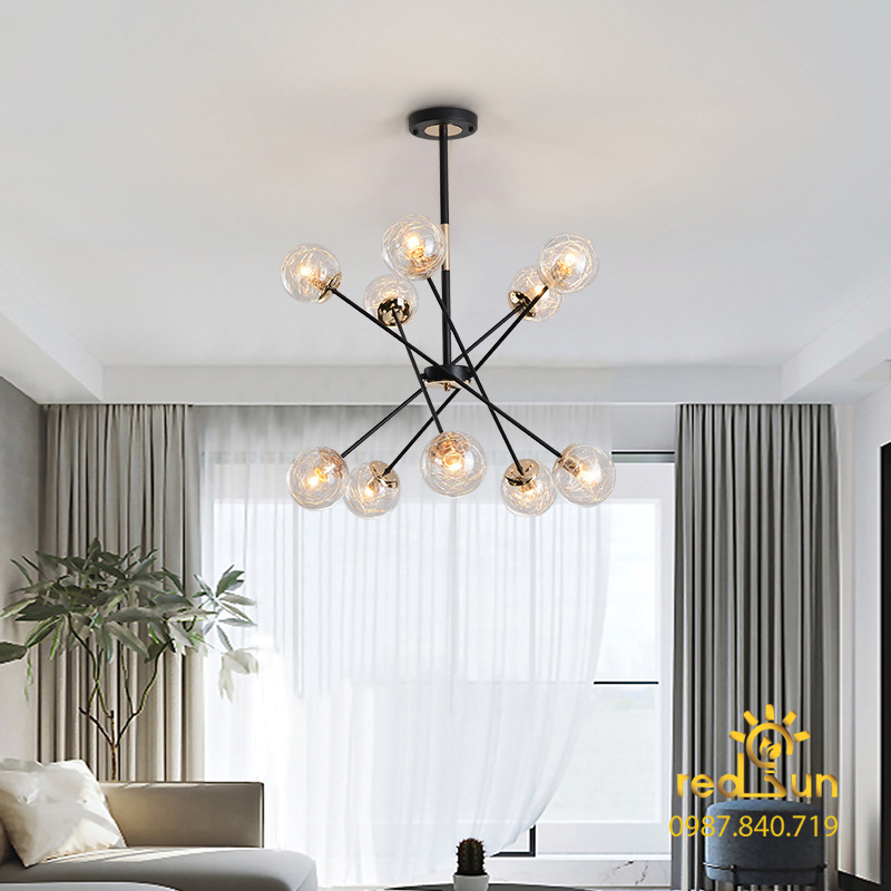 Đèn chùm nghệ thuật Nordic 10 bóng D986