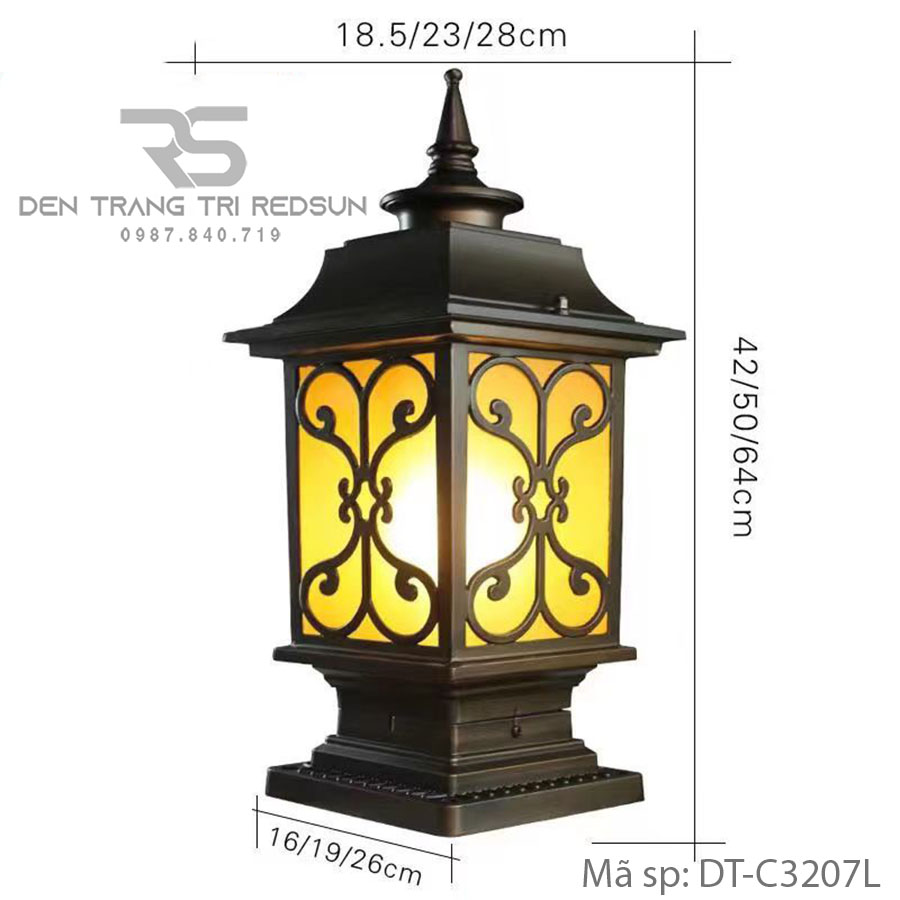 Đèn Trụ Cổng Chất Liệu Hợp Kim Lắp Ngoài Trời DT-C3027