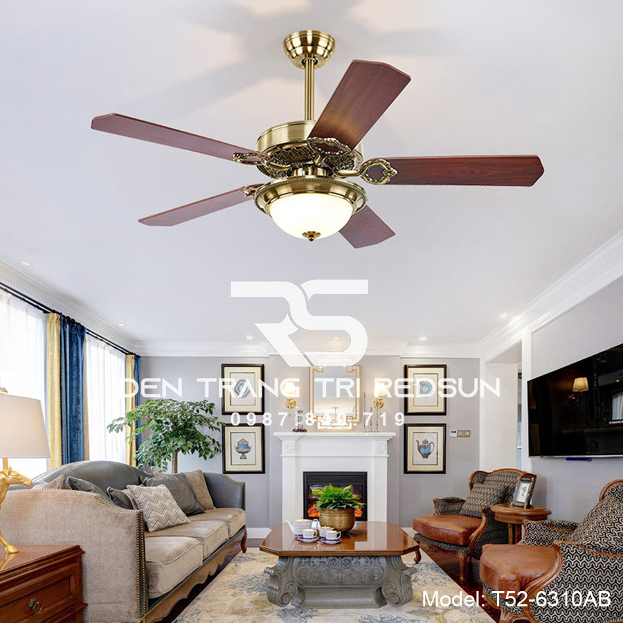 Quạt Trần Đèn Trang Trí Phòng Khách, Phòng Ngủ - T52-6310AB