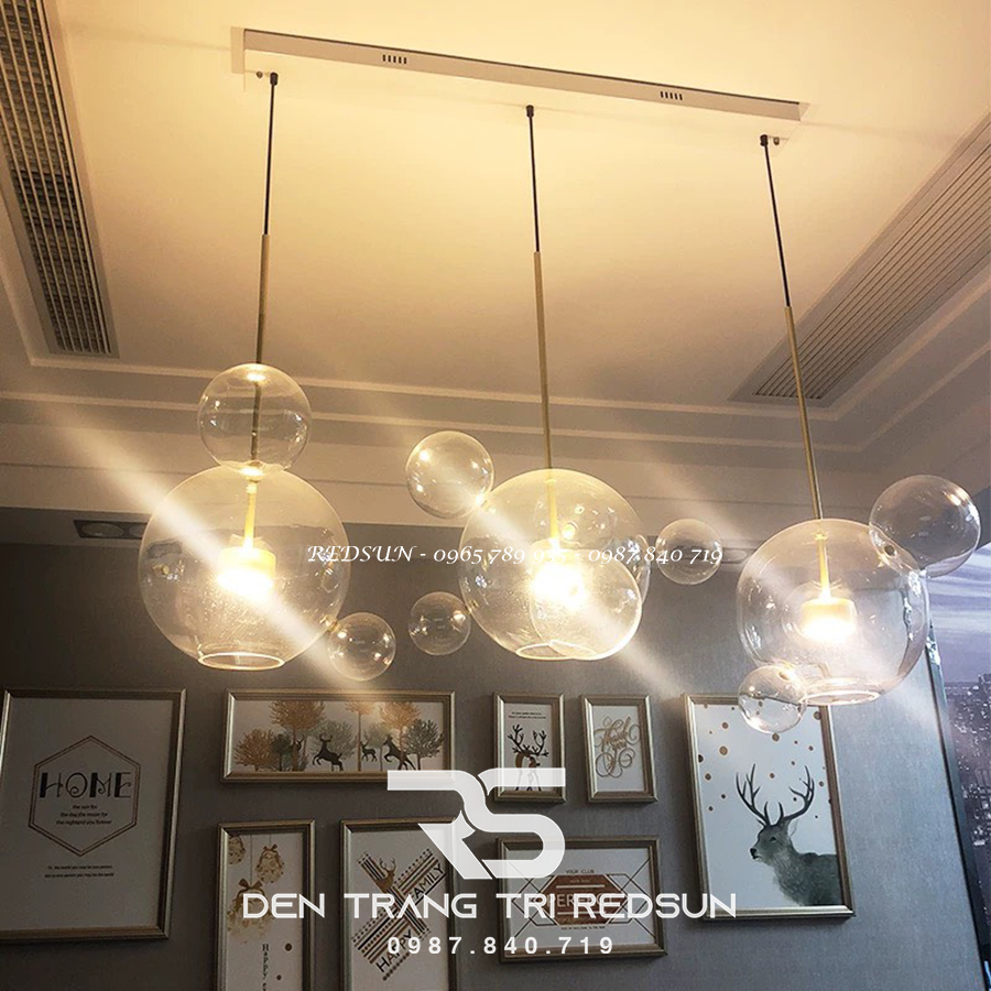 Đèn Thả Bàn Ăn Hiện Đại Phong Cách Bắc Âu Chóa Thủy Tinh CDT-L008