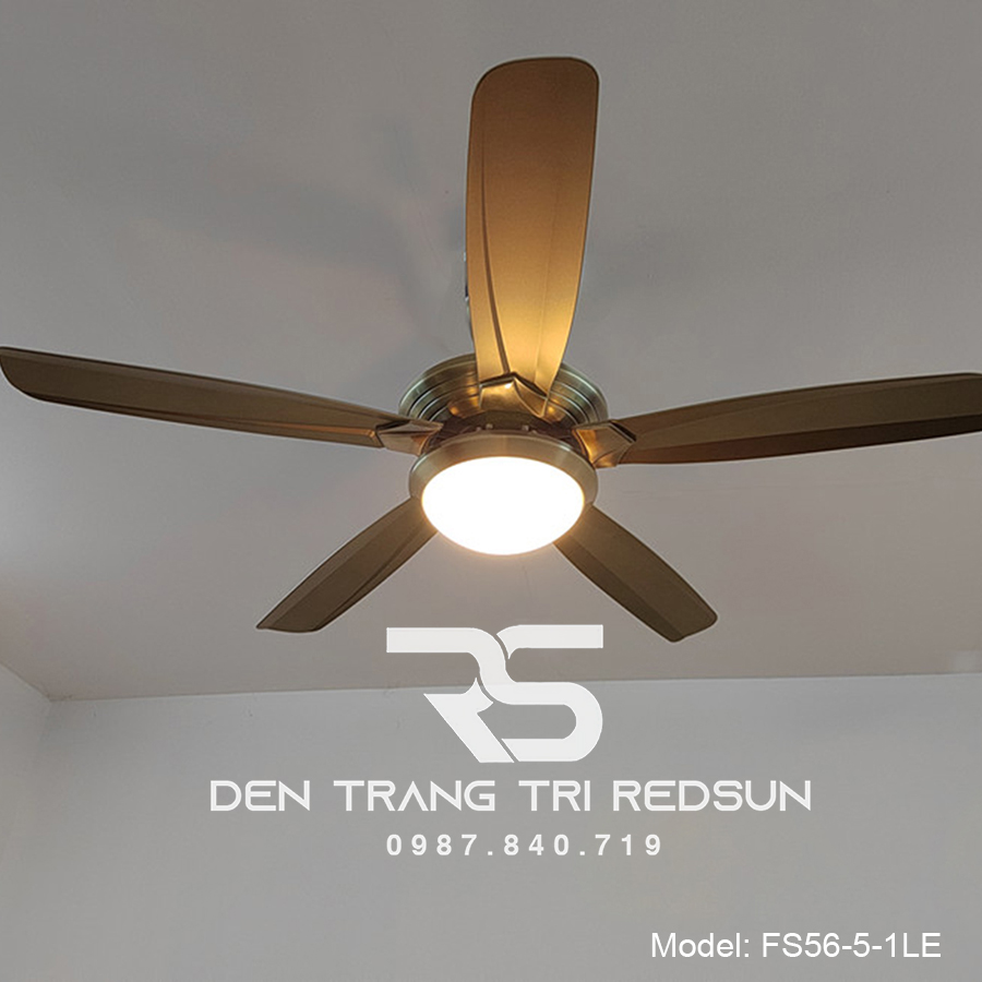Quạt Trần Đèn Trang Trí Phòng Khách, Phòng Ngủ - FS56-5-1LE (HUNGKEE)