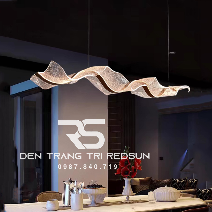 Đèn Thả Bàn Ăn Hiện Đại Dáng Dải Lụa Acrylic Phong Cách Bắc Âu DC-T076