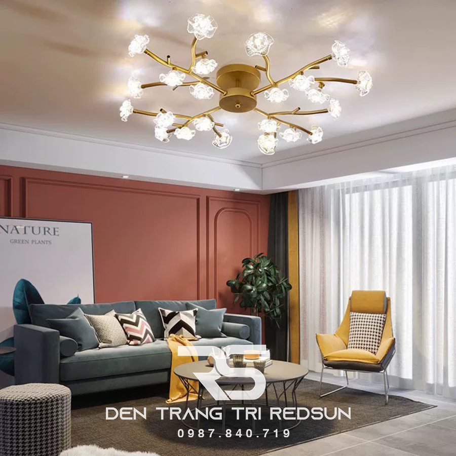 Đèn Ốp Trần Hiện Đại Phong Cách Bắc Âu Hoa Mai D982