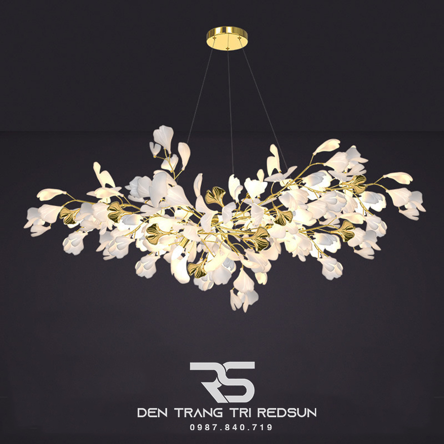 Đèn Chùm Hiện Đại Ginkgo Leaf Dáng Ngang Phong Cách Bắc Âu DC-L060
