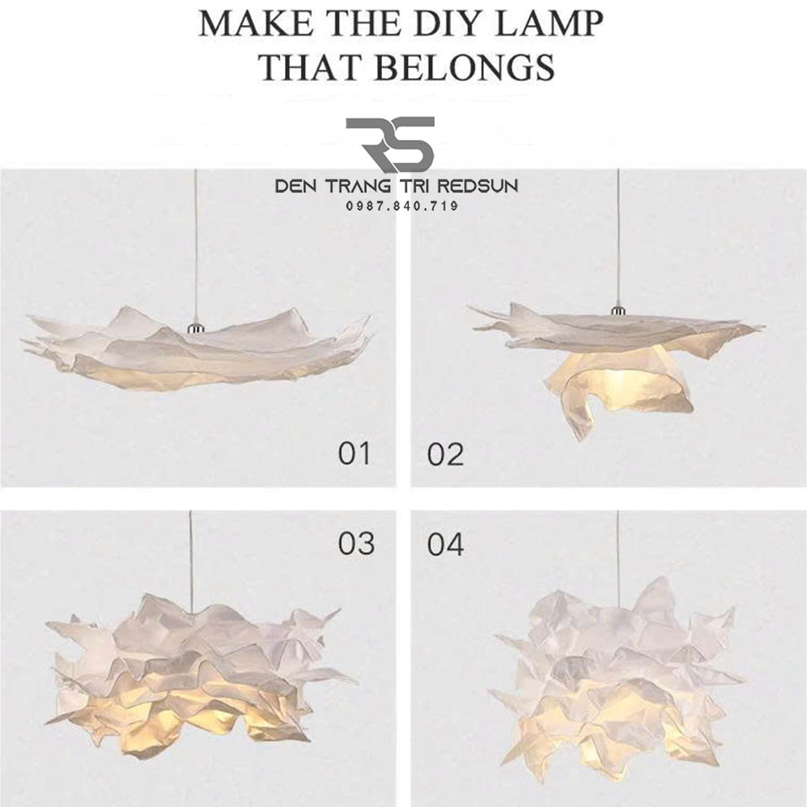 Đèn Thả Phòng Khách, Phòng Ăn, Phòng Ngủ Hiện Đại Hình Hoa Chất Liệu Giấy CDT-1061