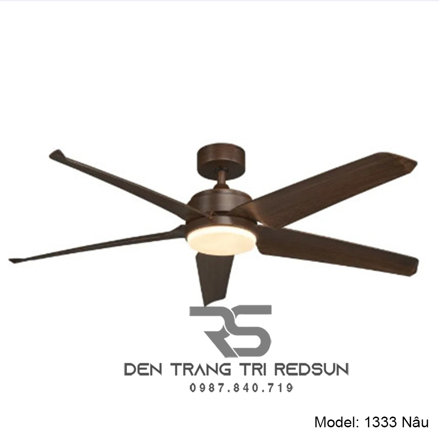 Quạt Trần Đèn Trang Trí Phòng Khách, Phòng Ngủ - 1333 Nâu