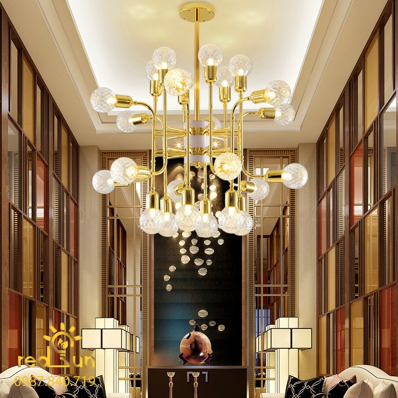 Đèn chùm Nordic tay thủy tinh DC-T057