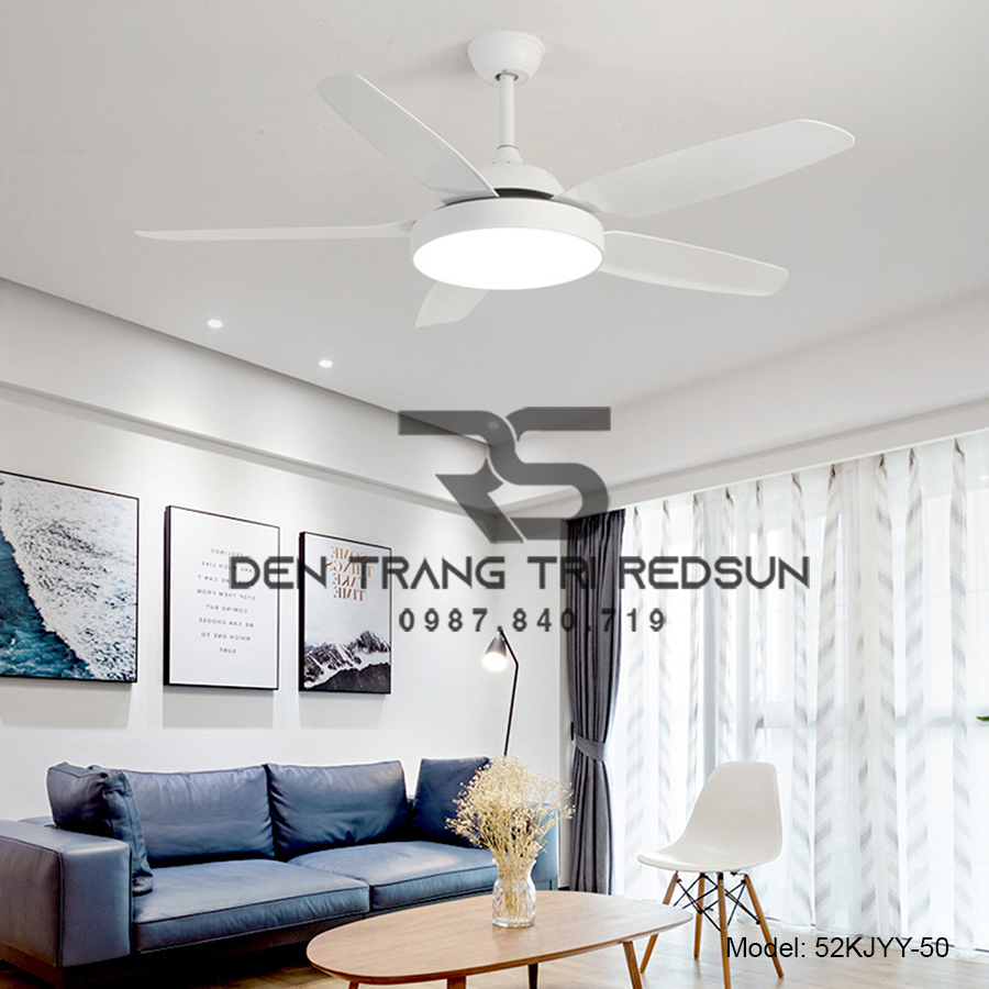 Quạt Trần Đèn Trang Trí Phòng Khách, Phòng Ngủ - 52KJYY-50