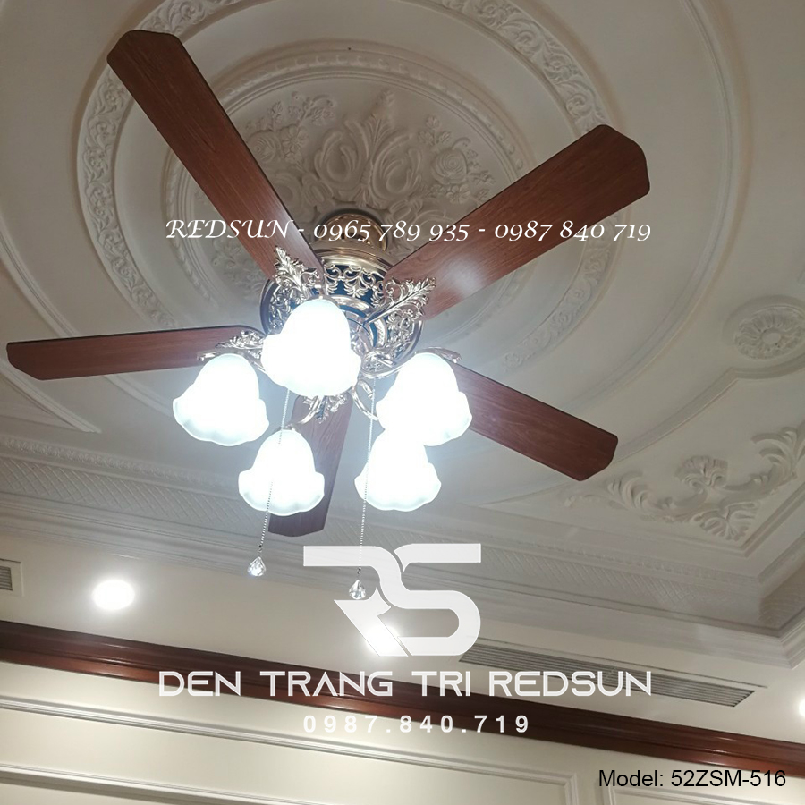 Quạt Trần Đèn Trang Trí Phòng Khách, Phòng Ngủ - 52ZSM-516
