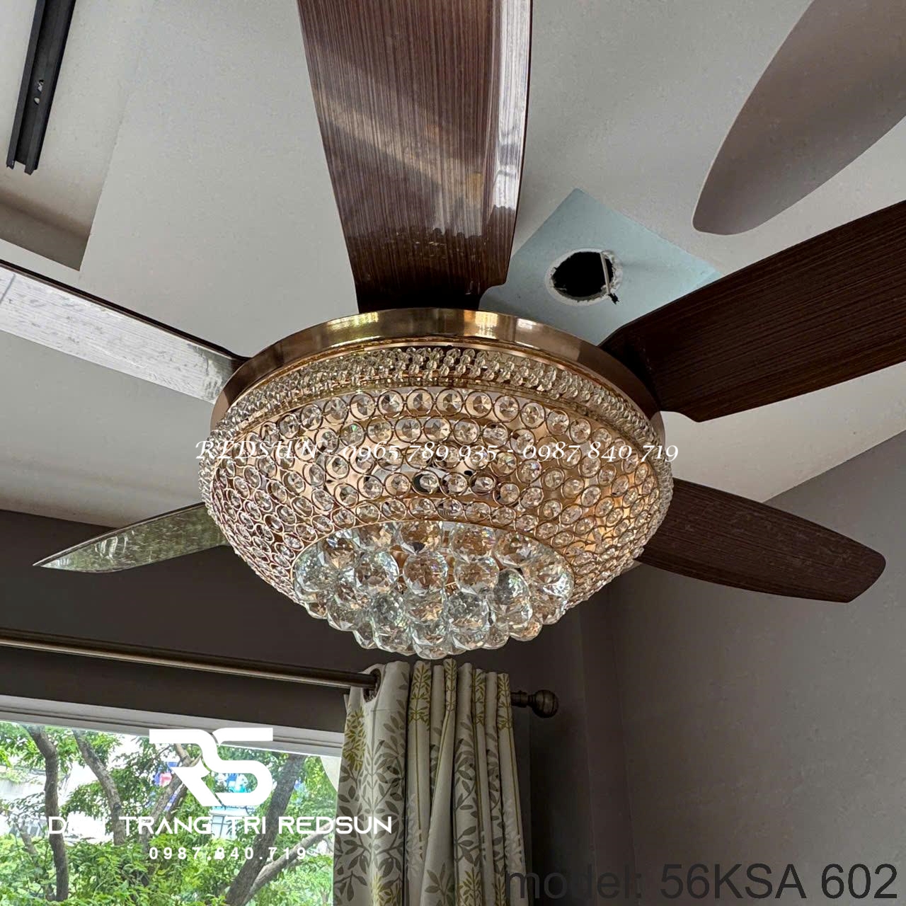 Quạt Trần Đèn Trang Trí Phòng Khách, Phòng Ngủ - 56KSA 602