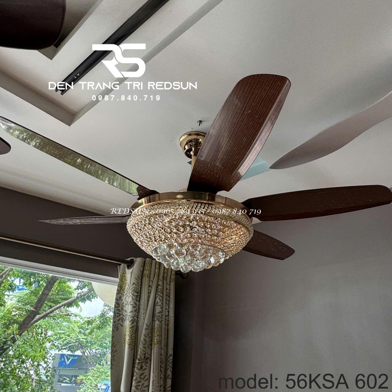 Quạt Trần Đèn Trang Trí Phòng Khách, Phòng Ngủ - 56KSA 602