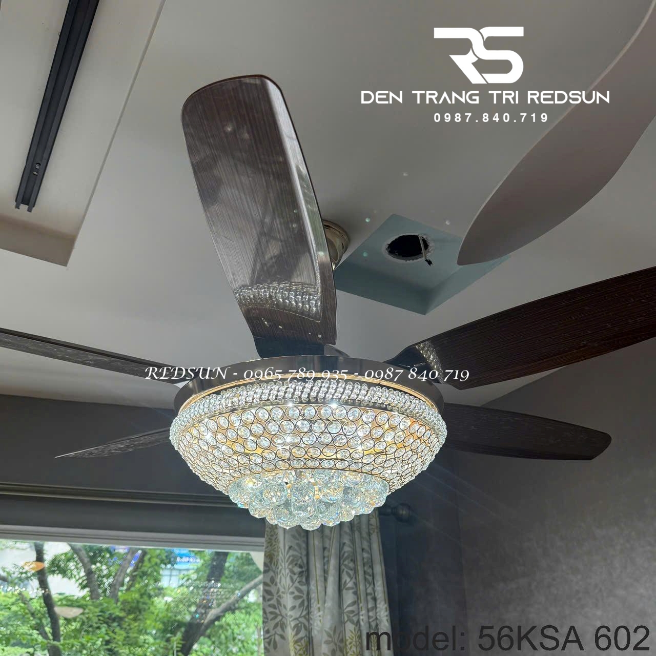 Quạt Trần Đèn Trang Trí Phòng Khách, Phòng Ngủ - 56KSA 602