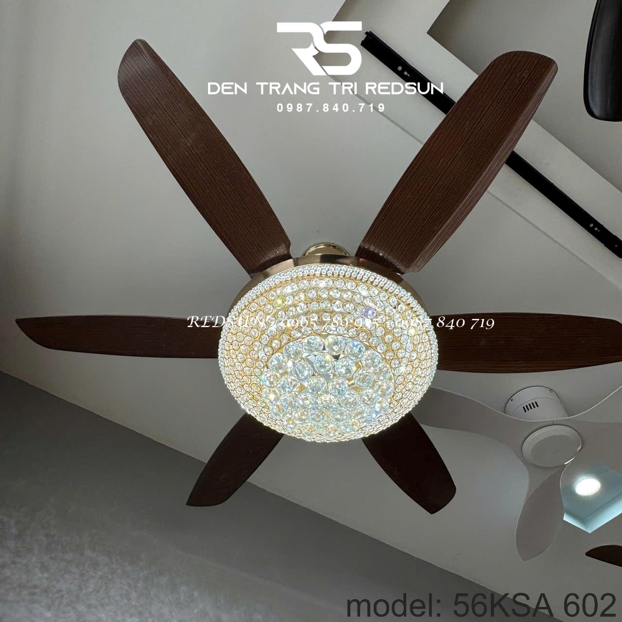 Quạt Trần Đèn Trang Trí Phòng Khách, Phòng Ngủ - 56KSA 602