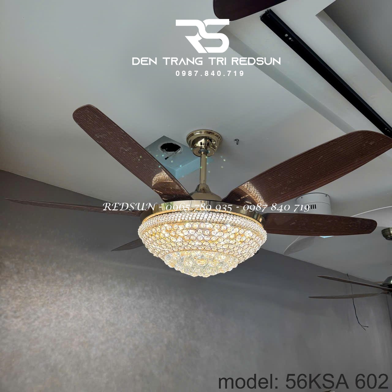 Quạt Trần Đèn Trang Trí Phòng Khách, Phòng Ngủ - 56KSA 602