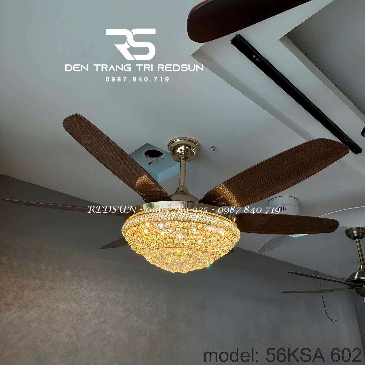 Quạt Trần Đèn Trang Trí Phòng Khách, Phòng Ngủ - 56KSA 602