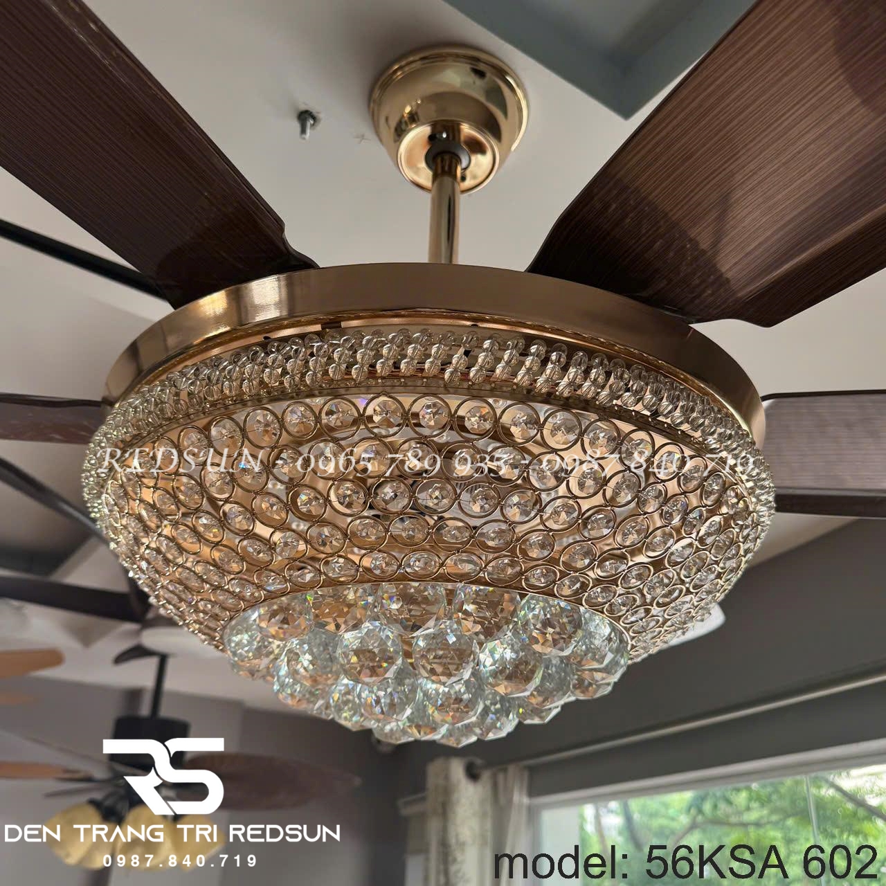 Quạt Trần Đèn Trang Trí Phòng Khách, Phòng Ngủ - 56KSA 602