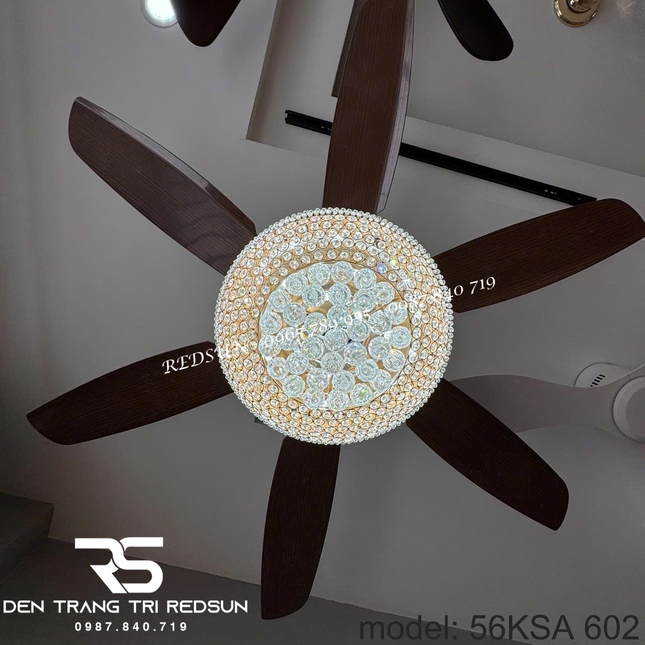 Quạt Trần Đèn Trang Trí Phòng Khách, Phòng Ngủ - 56KSA 602