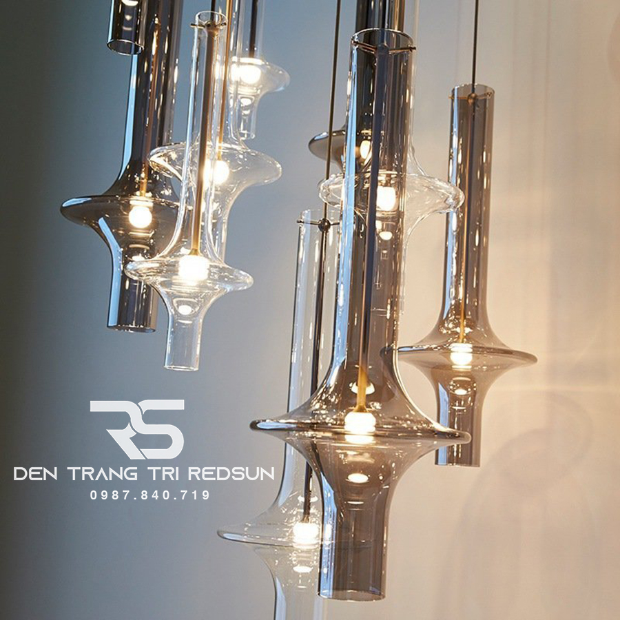 Đèn Thả Trần Hiện Đại Phong Cách Bắc Âu Hình Phi Tiêu Chất Liệu Thuỷ Tinh CDT-T054