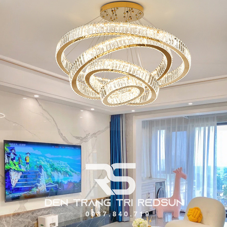 Đèn Chùm Pha Lê Hiện Đại Lắp Thông Tầng Sảnh Khách Sạn, Phòng Khách, Cầu Thang TPLTM