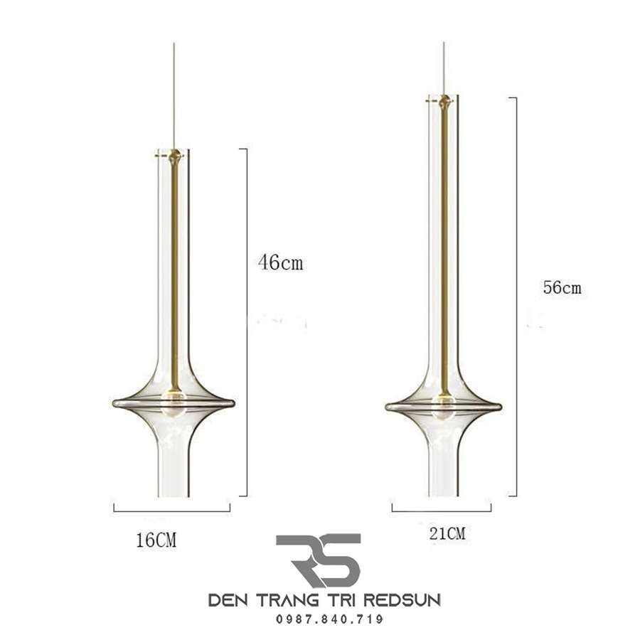 Đèn Thả Trần Hiện Đại Phong Cách Bắc Âu Hình Phi Tiêu Chất Liệu Thuỷ Tinh CDT-T054