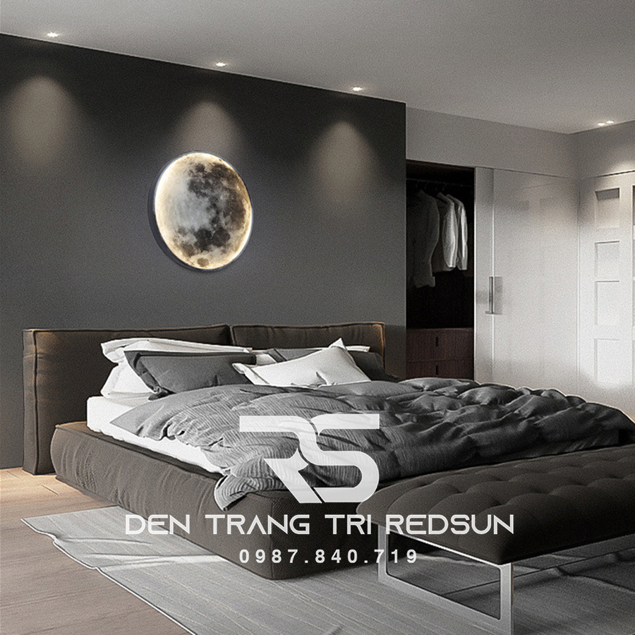 Đèn Gắn Tường, Ốp Trần Trang Trí Phòng Khách, Phòng Ngủ, Cầu Thang Phong Cách Bắc Âu Hình Mặt Trăng DT-110