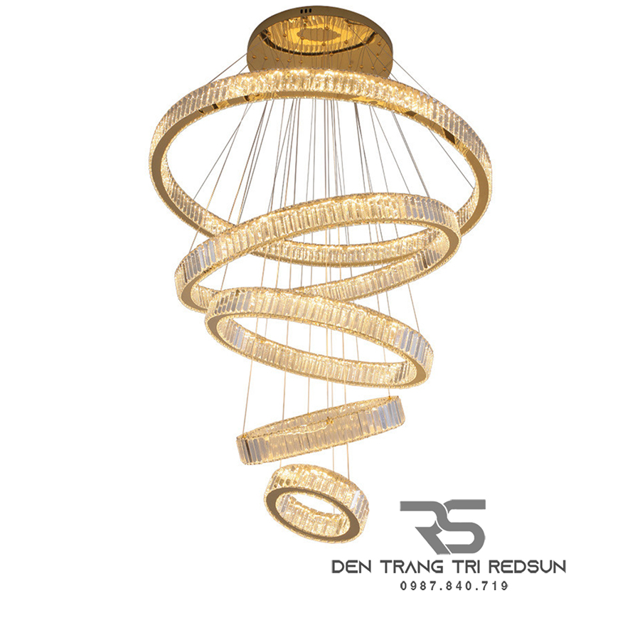 Đèn Chùm Pha Lê Hiện Đại Lắp Thông Tầng Sảnh Khách Sạn, Phòng Khách, Cầu Thang TPLTM