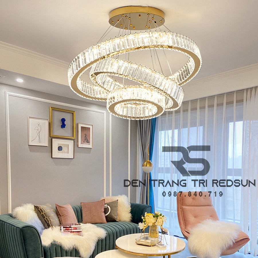 Đèn Chùm Pha Lê Hiện Đại Lắp Thông Tầng Sảnh Khách Sạn, Phòng Khách, Cầu Thang TPLTM