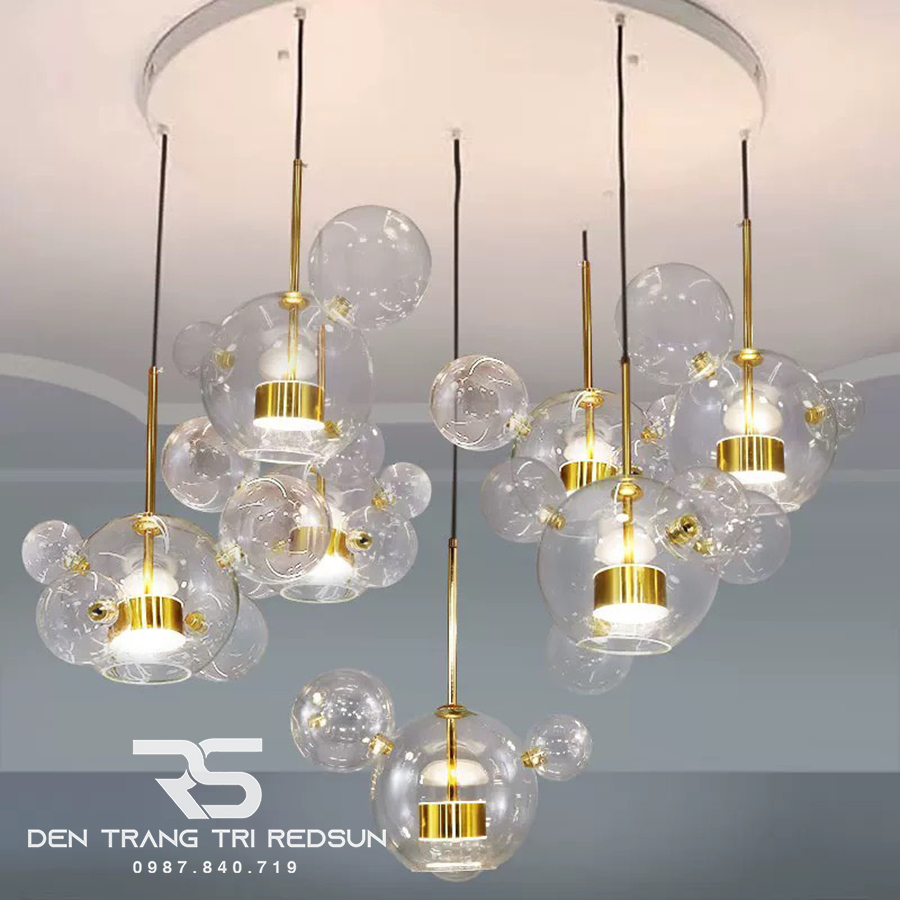 Đèn Thả Bàn Ăn Hiện Đại Phong Cách Bắc Âu Chóa Thủy Tinh CDT-L008
