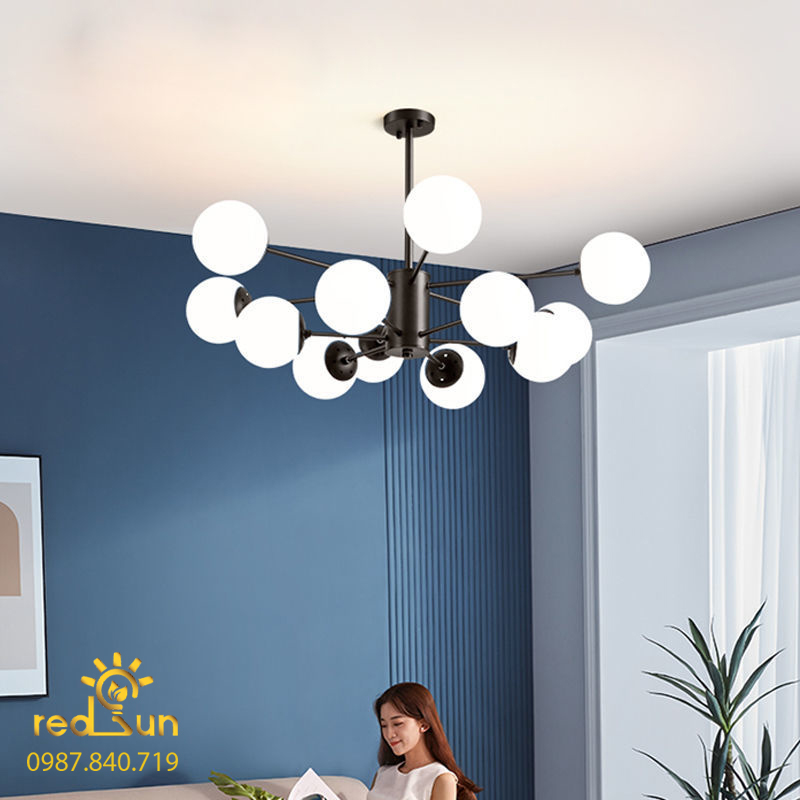 Đèn chùm decor Midu 12 chóa thủy tinh R04/12