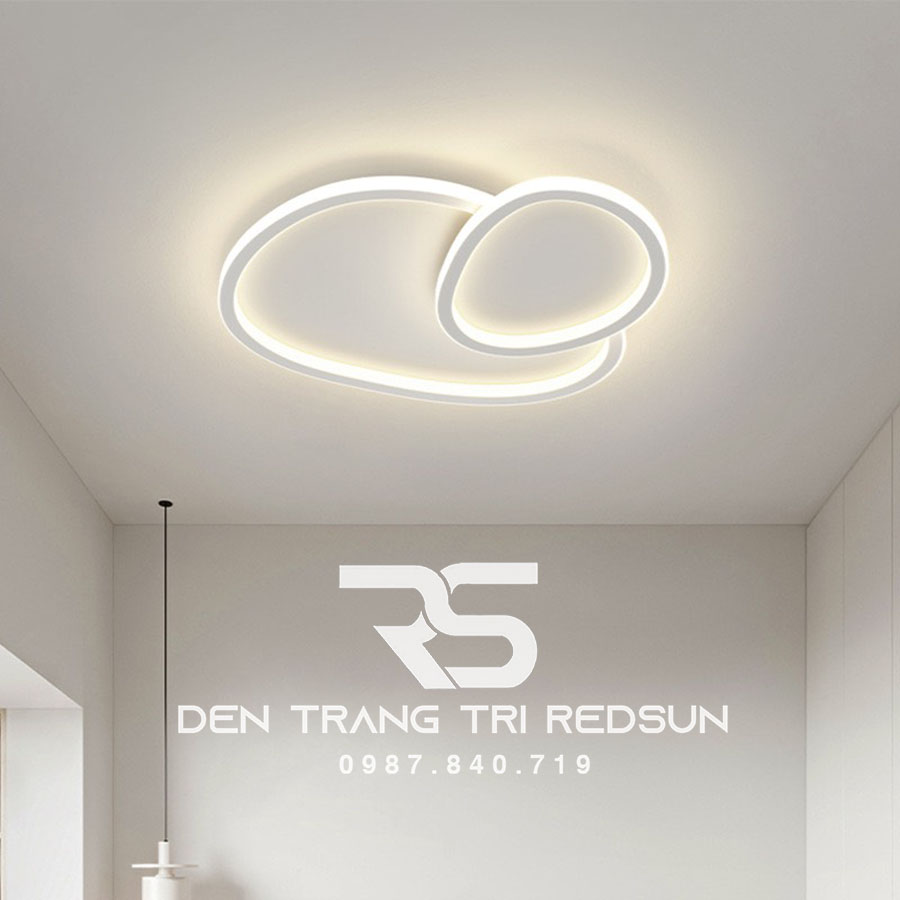 Đèn Mâm Ốp Trần Hiện Đại Phòng Khách, Phòng Ngủ Phong Cách Bắc Âu Chất Liệu Mica OT-017