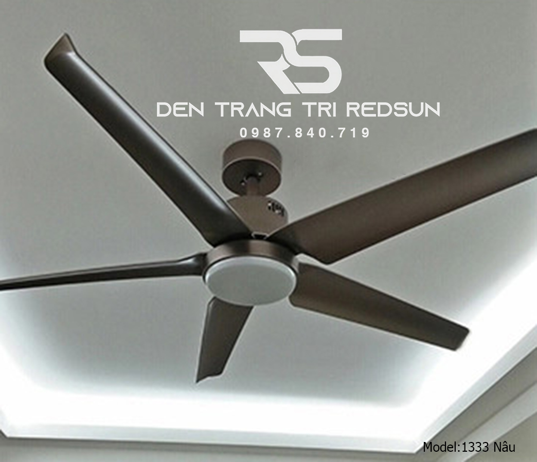Quạt Trần Đèn Trang Trí Phòng Khách, Phòng Ngủ - 1333 Nâu