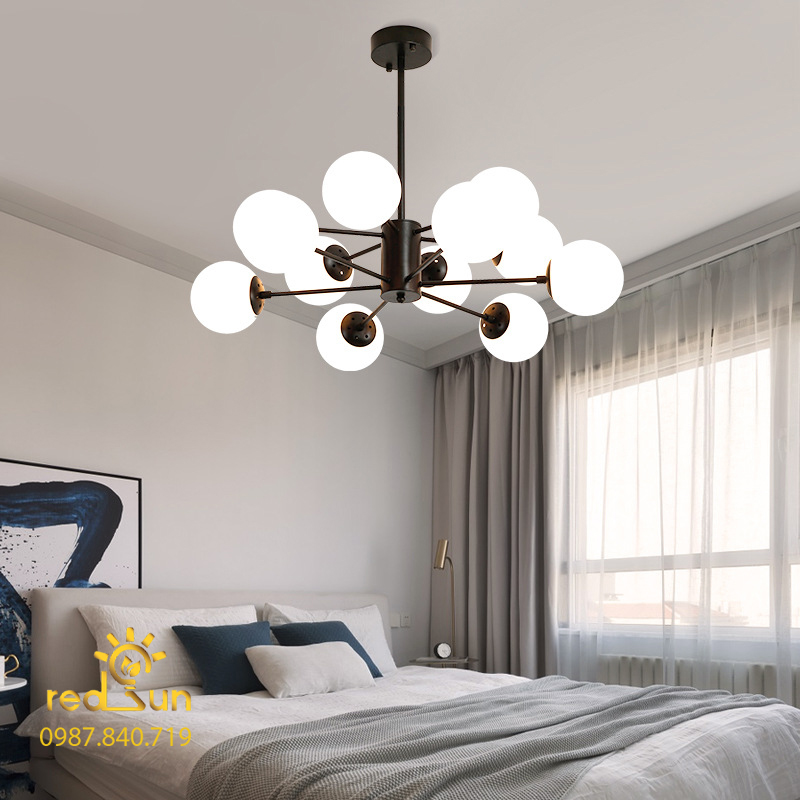 Đèn chùm decor Midu 12 chóa thủy tinh R04/12