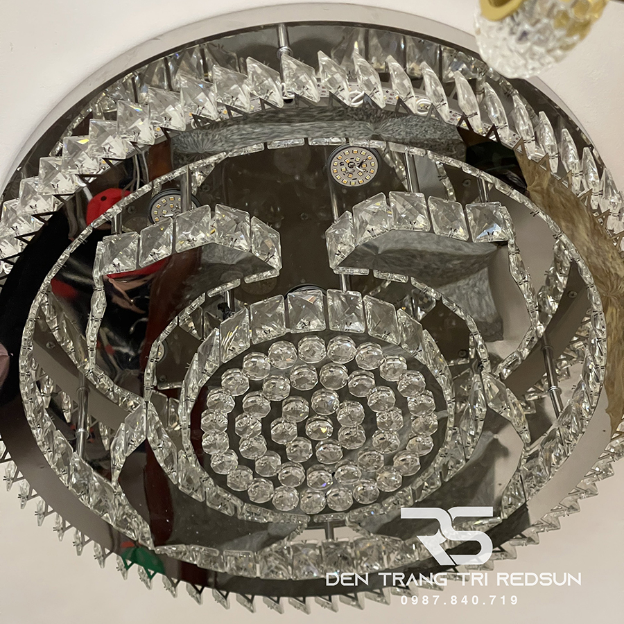 Đèn Mâm Pha Lê Ốp Trần Phòng Khách Hiện Đại M9210