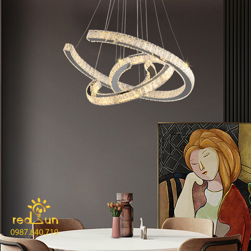 Đèn thả 3 vòng chứ C pha lê nghệ thuật DC-C7652