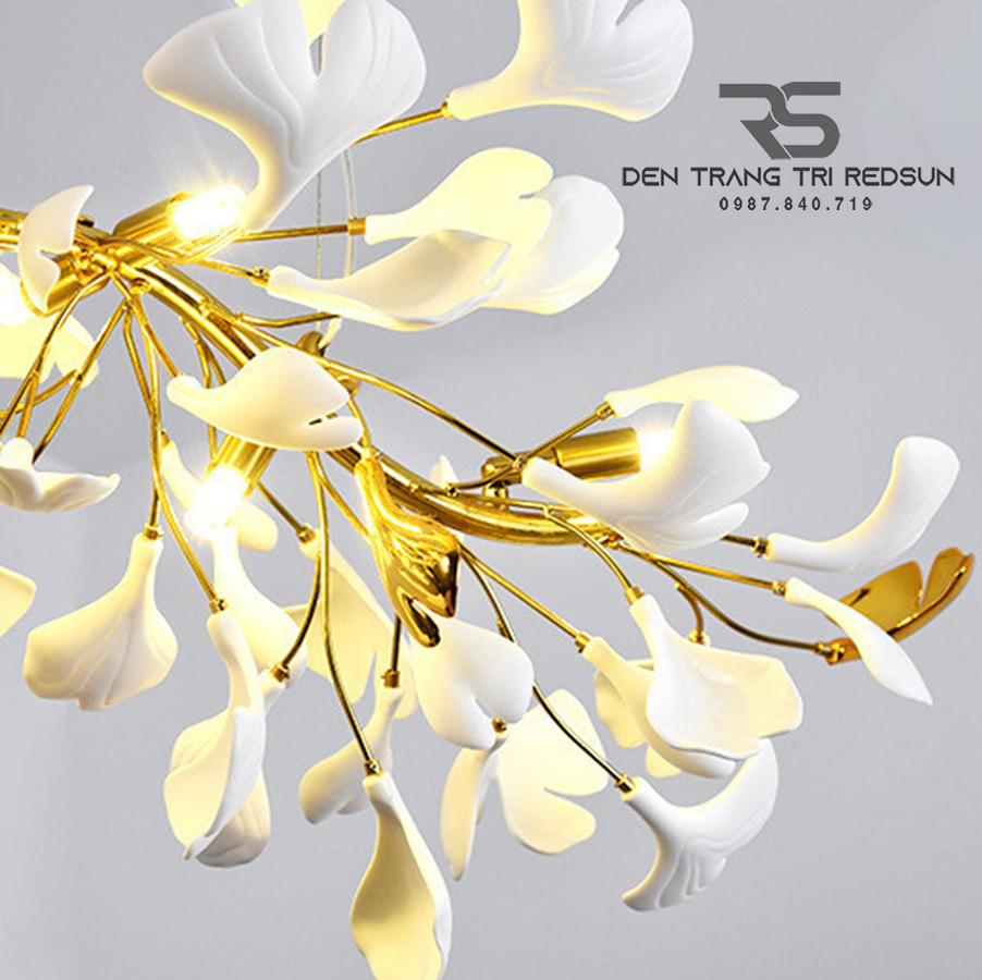 Đèn Chùm Hiện Đại Ginkgo Leaf Dáng Ngang Phong Cách Bắc Âu DC-L060
