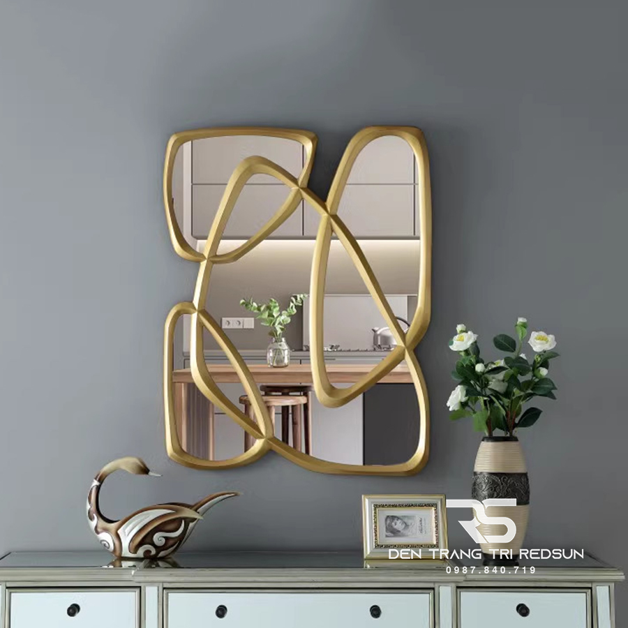 Gương Treo Tường Nghệ Thuật Trang Trí Phòng Khách, Phòng Ăn, Hành Lang Phong Cách Bắc Âu GDC-010