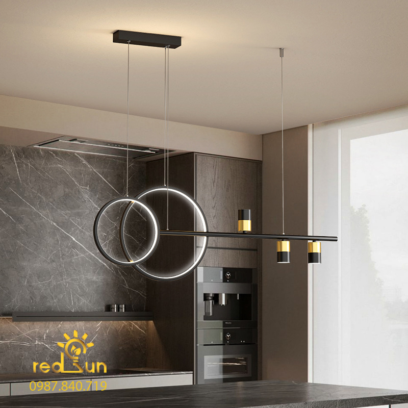 ĐÈN THẢ NGANG 2 VÒNG LED 3 RỌI MỚI DC-43