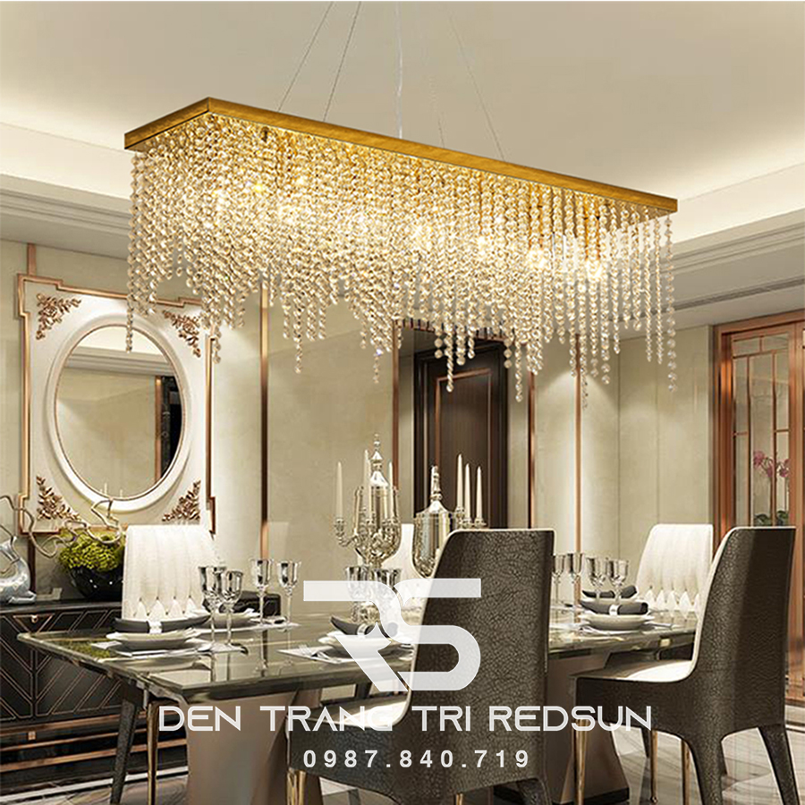 Đèn Mâm Pha Lê Ốp Trần Phòng Khách Hiện Đại MV9195