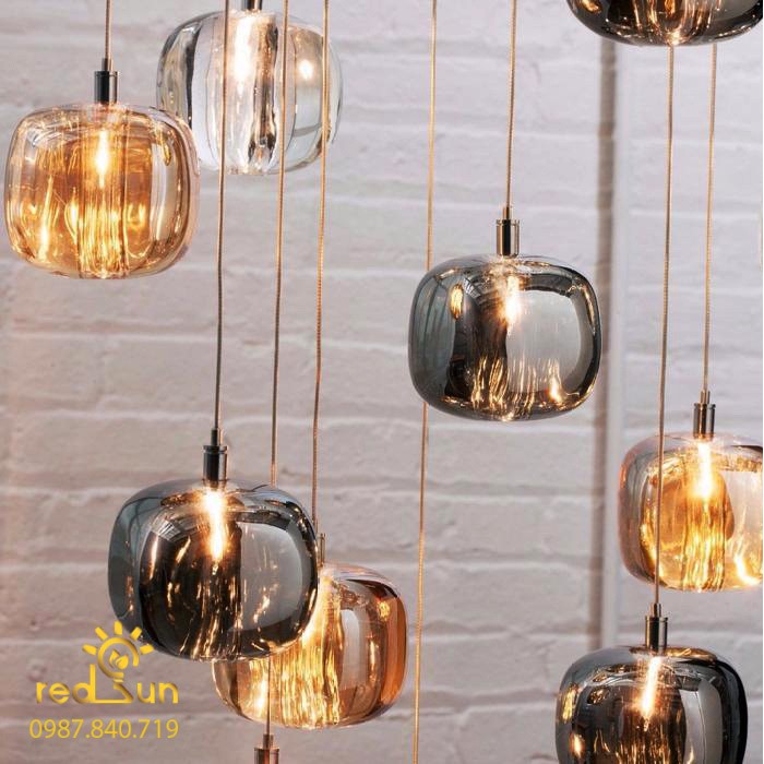 Chao đèn thả viên pha lê trong suốt CDT-T016