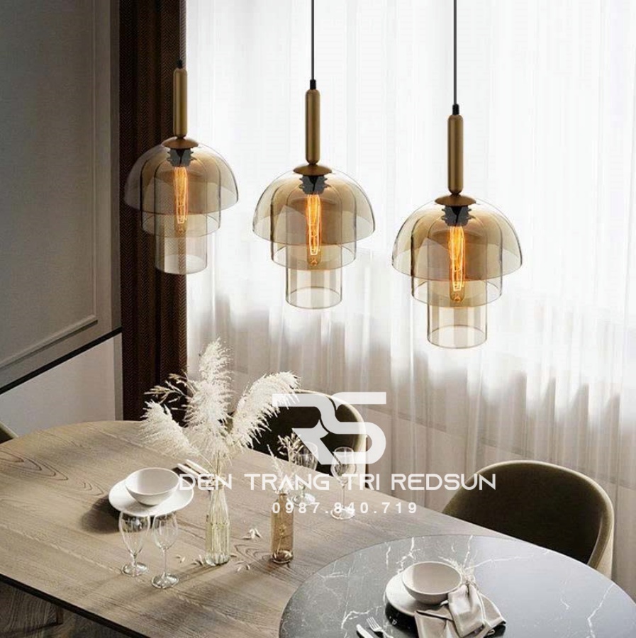 Đèn Thả Bàn Ăn Hiện Đại Phong Cách Retro Chất Liệu Thủy Tinh CDT-1043
