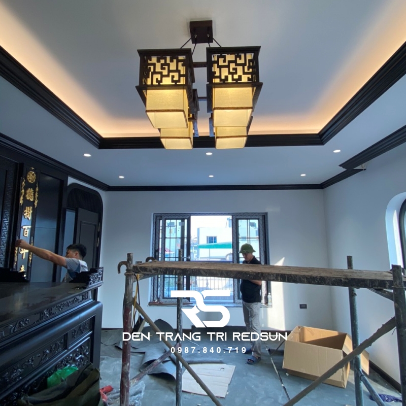 Đèn Chùm Gỗ Lắp Phòng Thờ DPT-001