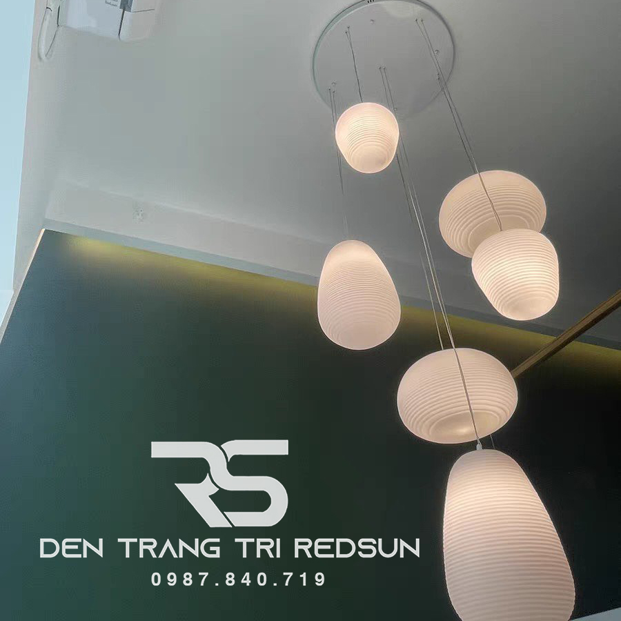 Đèn Thả Trần Hiện Đại Chất Liệu Thuỷ Tinh Nhăn Phong Cách Bắc Âu CDT-T044 Dáng C