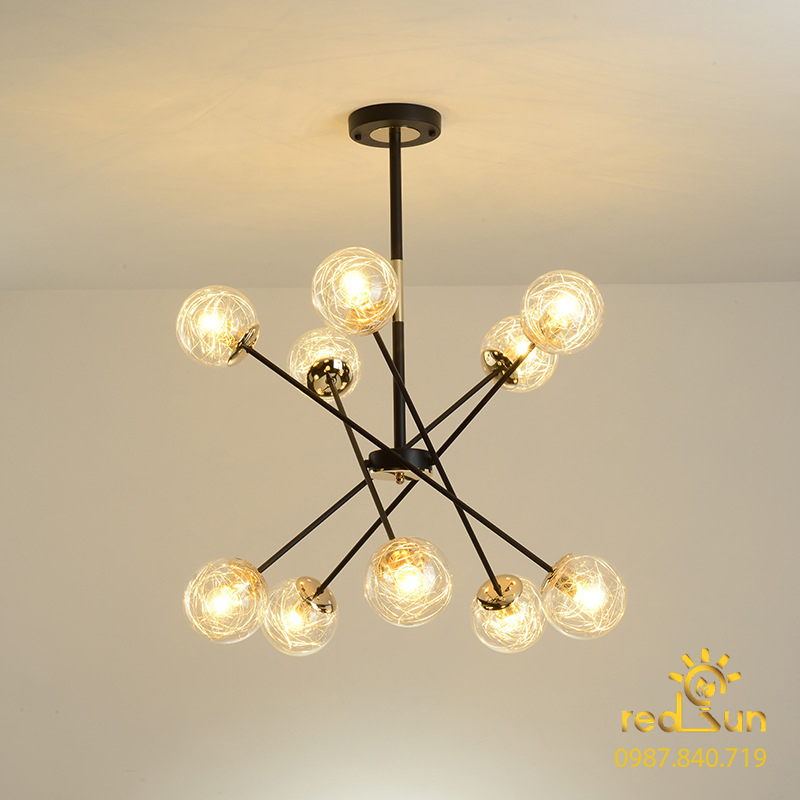 Đèn chùm nghệ thuật Nordic 10 bóng D986