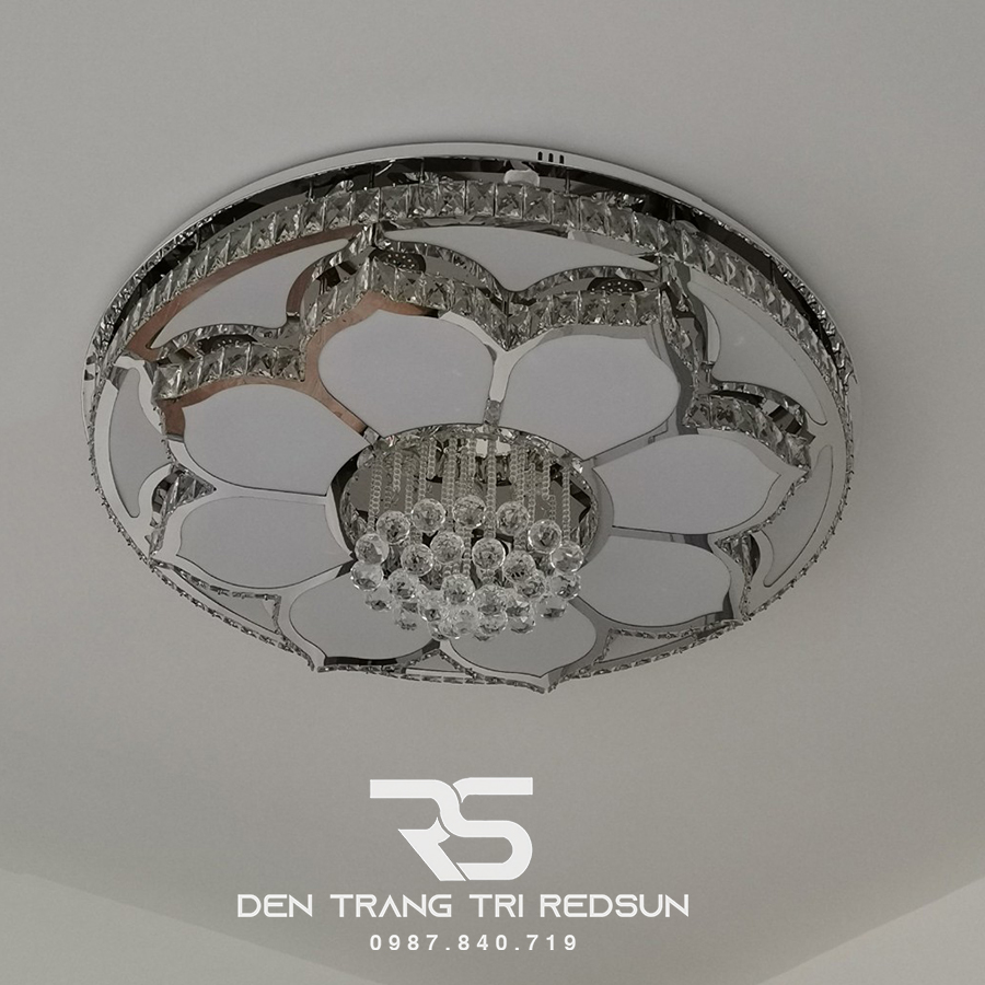 Đèn Mâm Mica Pha Lê Ốp Trần Phòng Khách Hiện Đại MKPL-05