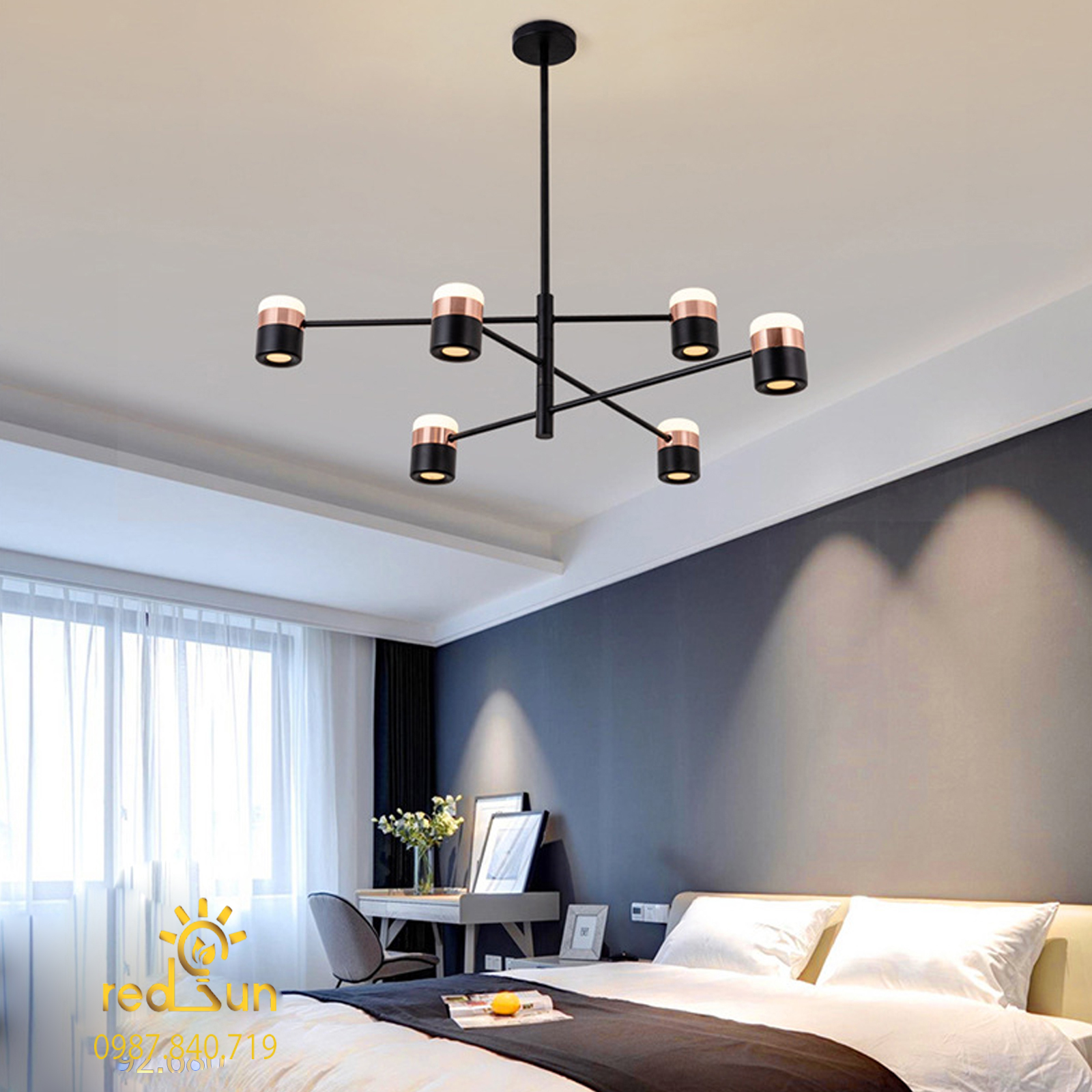 Đèn chùm Nordic thân xoay chóa trụ DC-T015