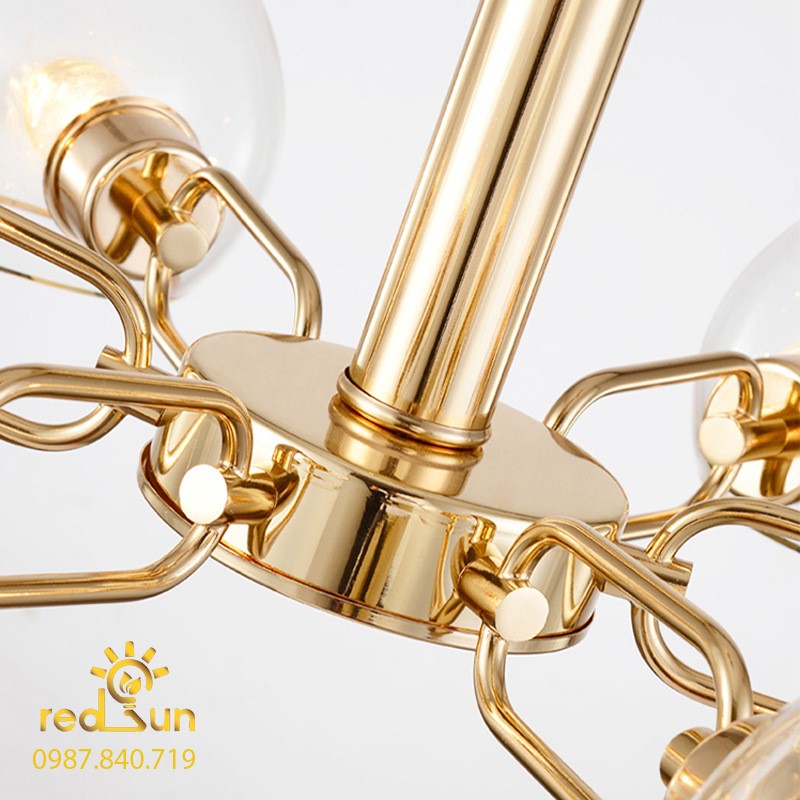 Đèn chùm Nordic chóa thủy tinh trong DC-T052