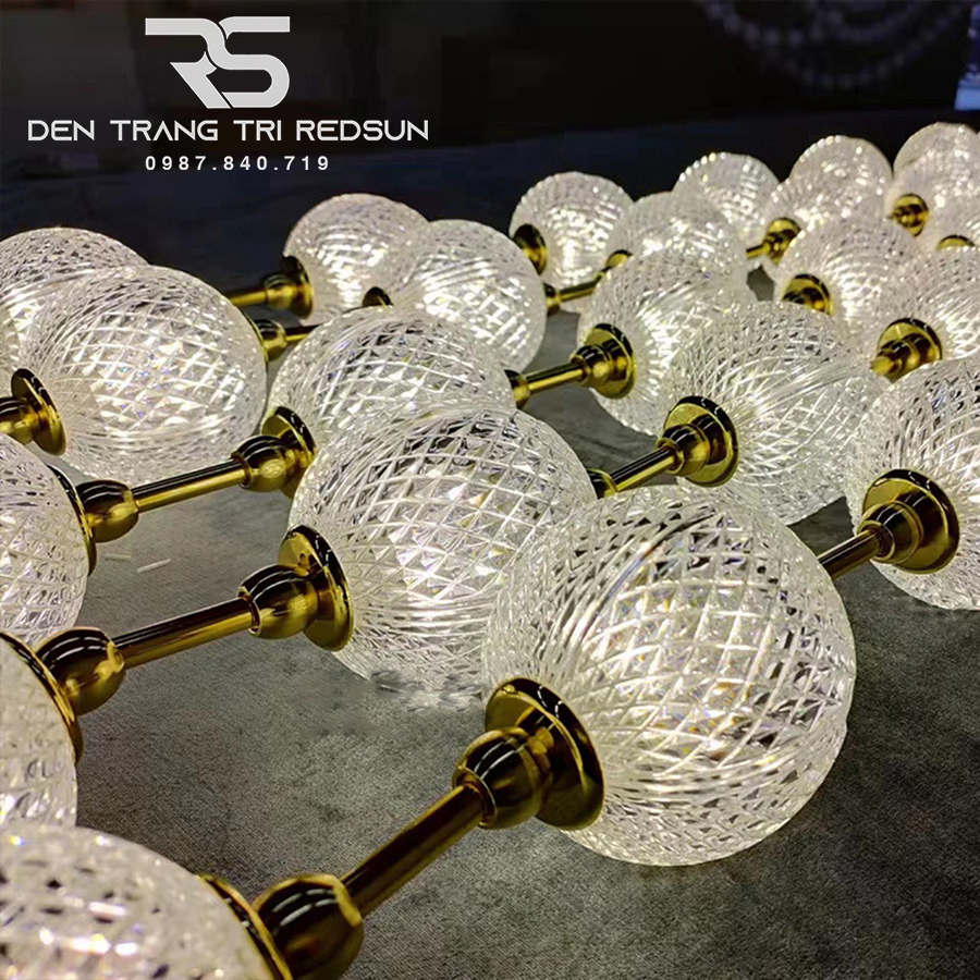 Đèn Chùm Lắp Thông Tầng, Sảnh Khách Sạn, Phòng Khách, Bàn Ăn Phong Cách Bắc Âu Hình Vòng Cổ Ngọc Trai DC-T089