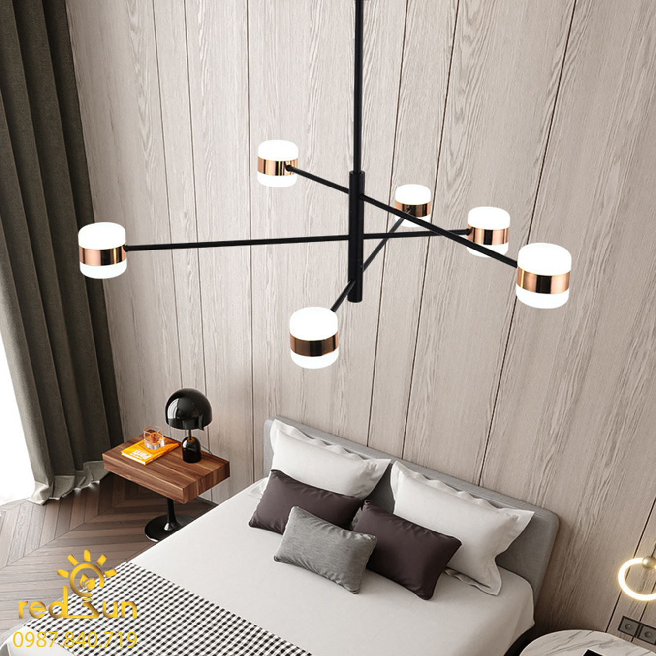 Đèn chùm Nordic thân xoay chóa trụ DC-T018